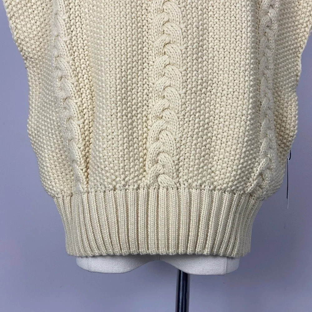 Callahan Knitwear Cream Turtleneck Sweater size Medium New - Picture 6 of 9
